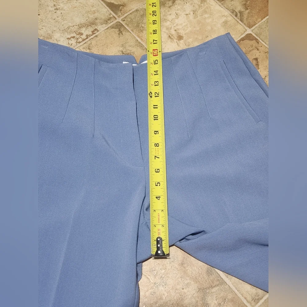 NINE WEST Women's High-Waist Pleated Pants- Light Blue with zipper front Sz 14L - Picture 8 of 12